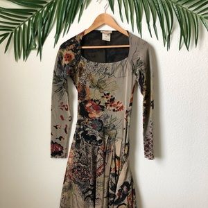 Mesh long sleeve dress